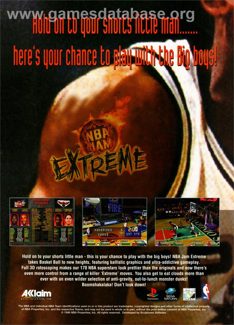 NBA Jam Extreme - Sega Saturn - Artwork - Advert