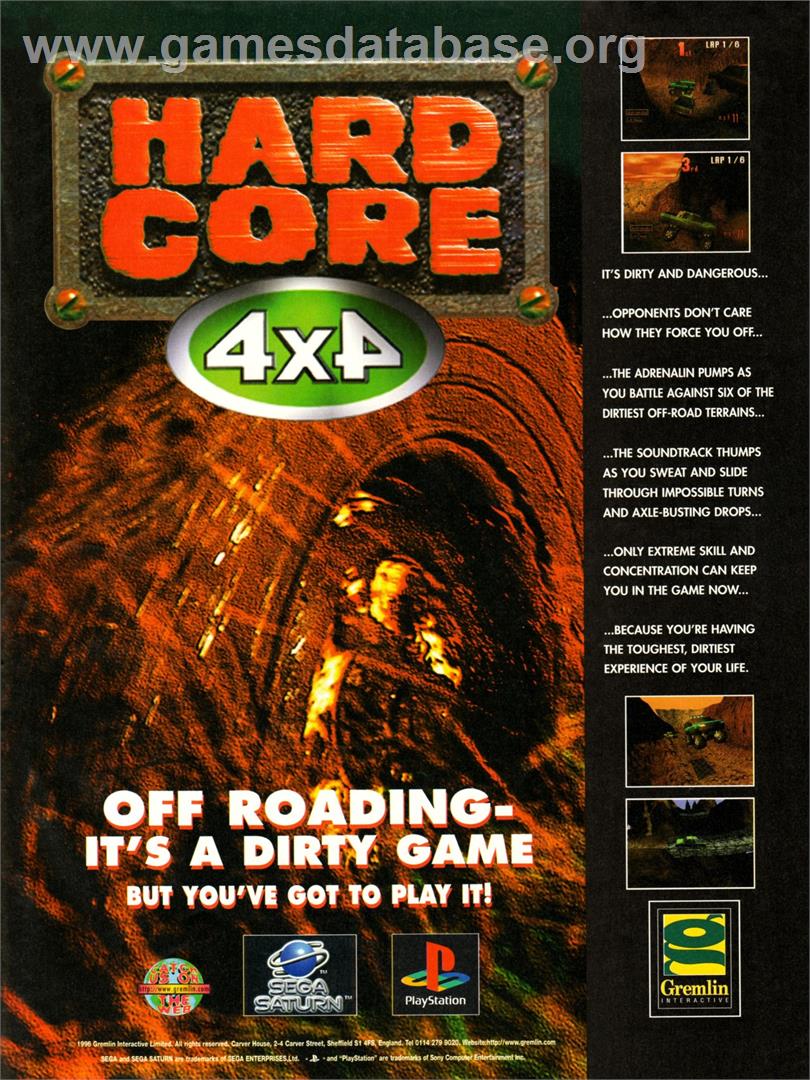 TNN Motor Sports Hardcore 4x4 - Sega Saturn - Artwork - Advert