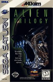 Box cover for Alien Trilogy on the Sega Saturn.
