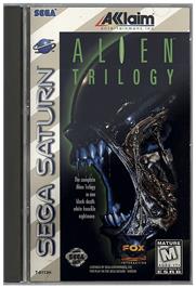 Box cover for Alien Trilogy on the Sega Saturn.