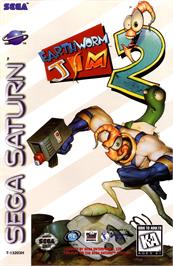 Box cover for Earthworm Jim 2 on the Sega Saturn.