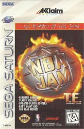 Box cover for NBA Jam Tournament Edition on the Sega Saturn.