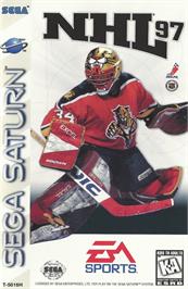 Box cover for NHL 97 on the Sega Saturn.