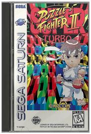 Box cover for Super Puzzle Fighter II Turbo on the Sega Saturn.