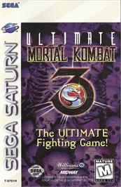 Box cover for Ultimate Mortal Kombat 3 on the Sega Saturn.