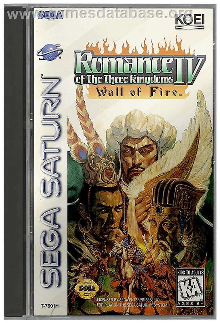 Romance of the Three Kingdoms IV: Wall of Fire - Sega Saturn - Artwork - Box