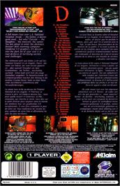 Box back cover for D on the Sega Saturn.