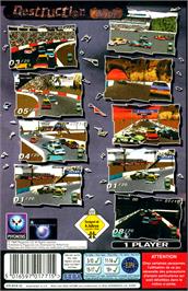 Box back cover for Destruction Derby on the Sega Saturn.