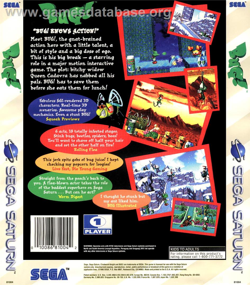 Bug - Sega Saturn - Artwork - Box Back