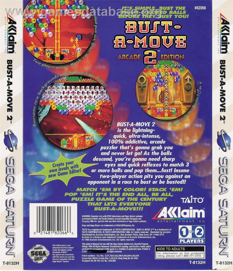 Bust a Move 2 - Sega Saturn - Artwork - Box Back
