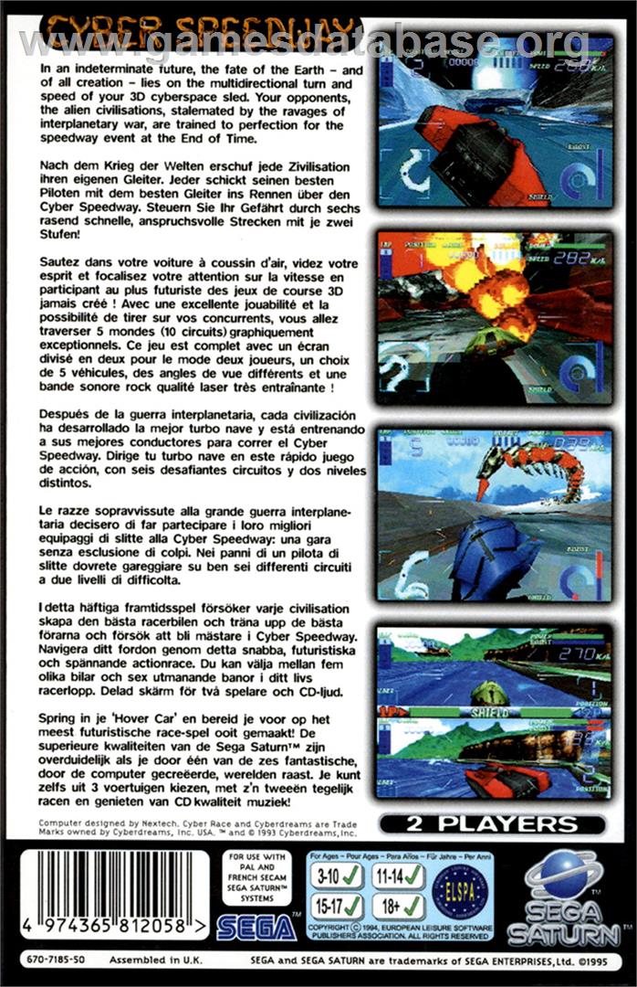 Cyber Speedway - Sega Saturn - Artwork - Box Back