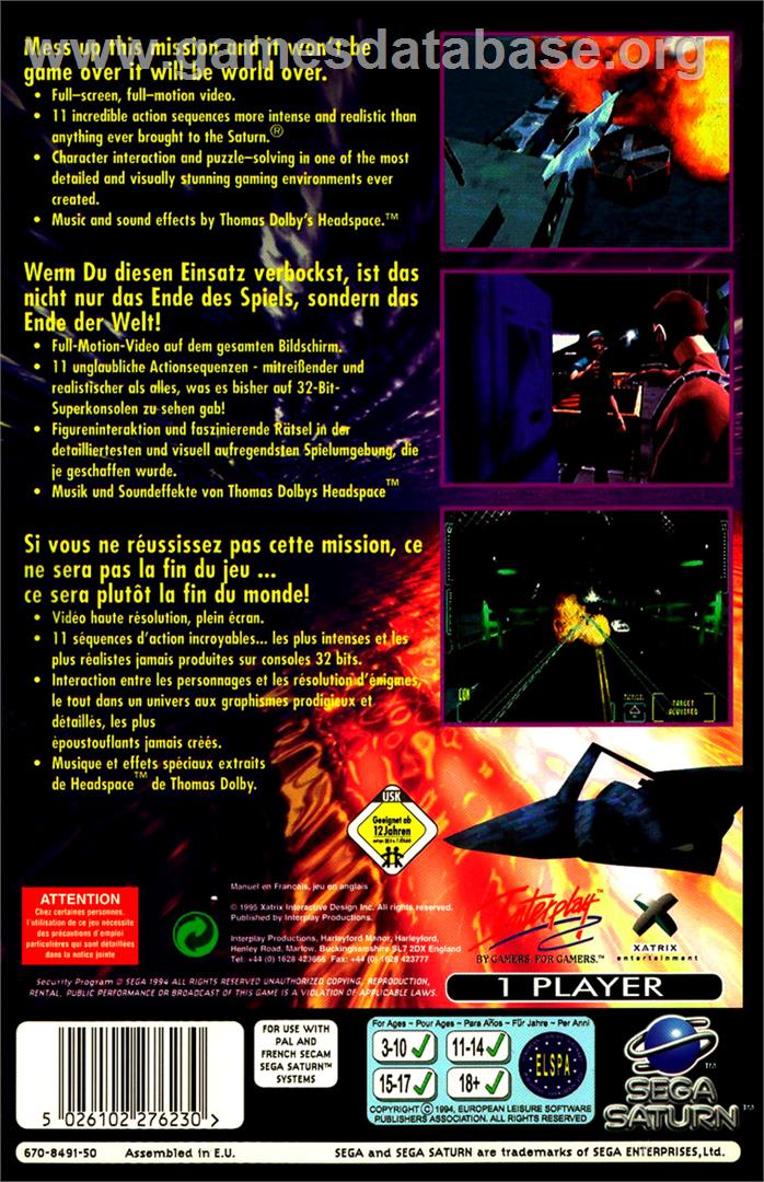 Cyberia - Sega Saturn - Artwork - Box Back