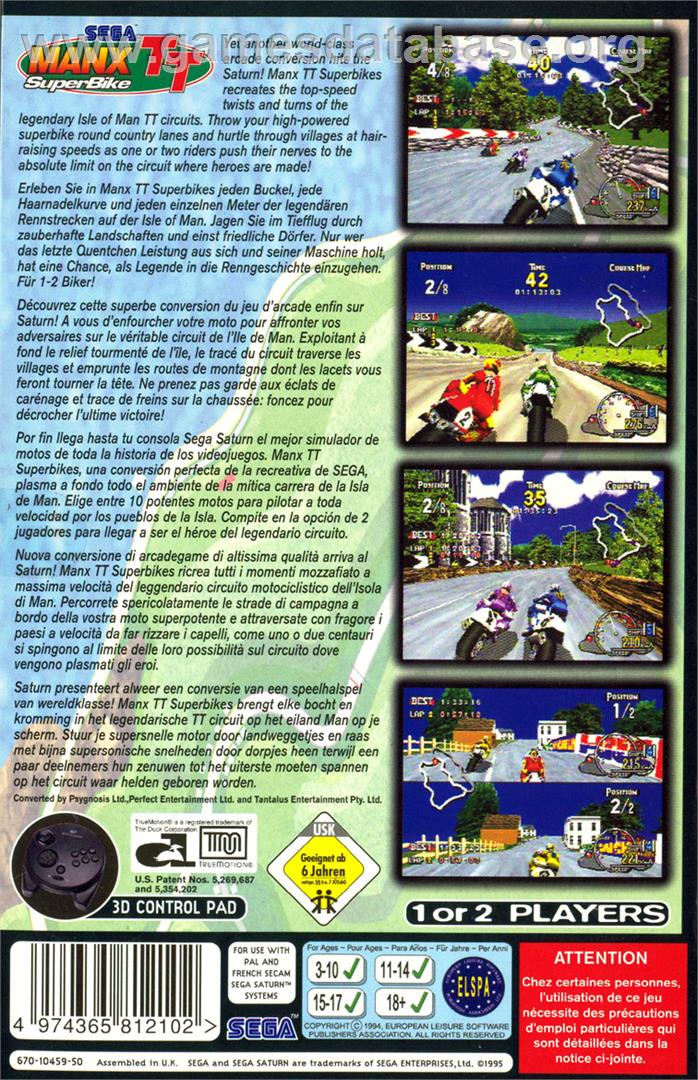 Manx TT SuperBike - Sega Saturn - Artwork - Box Back