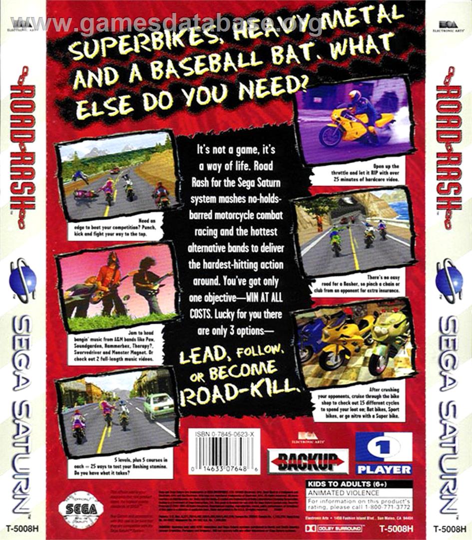 Road Rash - Sega Saturn - Artwork - Box Back