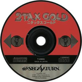 Cartridge artwork for 2Tax Gold on the Sega Saturn.
