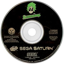 Cartridge artwork for 3D Lemmings on the Sega Saturn.