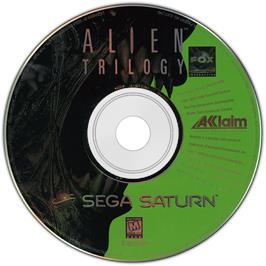 Cartridge artwork for Alien Trilogy on the Sega Saturn.