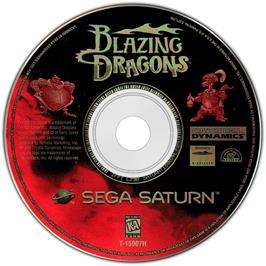 Cartridge artwork for Blazing Dragons on the Sega Saturn.