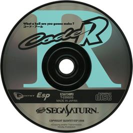 Cartridge artwork for Code R on the Sega Saturn.