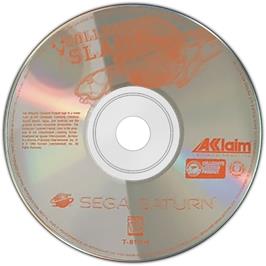 Cartridge artwork for College Slam on the Sega Saturn.