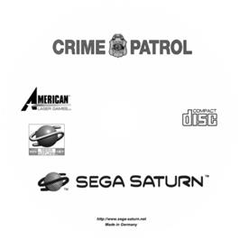 Cartridge artwork for Crime Patrol on the Sega Saturn.