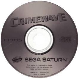 Cartridge artwork for Crime Wave on the Sega Saturn.