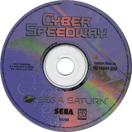 Cartridge artwork for Cyber Speedway on the Sega Saturn.
