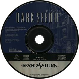 Cartridge artwork for Dark Seed 2 on the Sega Saturn.