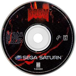 Cartridge artwork for Doom on the Sega Saturn.