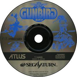Cartridge artwork for Gunbird on the Sega Saturn.