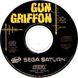Cartridge artwork for Gungriffon: The Eurasian Conflict on the Sega Saturn.
