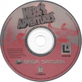 Cartridge artwork for Herc's Adventures on the Sega Saturn.