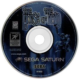 Cartridge artwork for House of the Dead on the Sega Saturn.