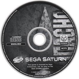 Cartridge artwork for Krazy Ivan on the Sega Saturn.