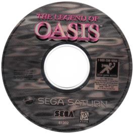 Cartridge artwork for Legend of Oasis on the Sega Saturn.