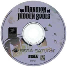 Cartridge artwork for Mansion of Hidden Souls on the Sega Saturn.