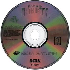Cartridge artwork for Mass Destruction on the Sega Saturn.