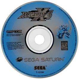 Cartridge artwork for Mega Man X4 on the Sega Saturn.
