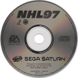 Cartridge artwork for NHL 97 on the Sega Saturn.