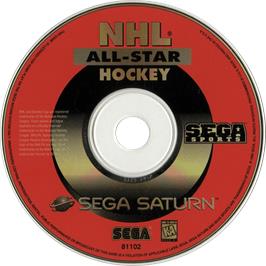 Cartridge artwork for NHL All-Star Hockey on the Sega Saturn.