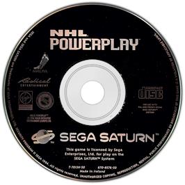 Cartridge artwork for NHL Powerplay '96 on the Sega Saturn.