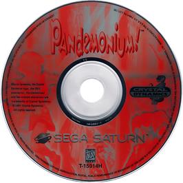 Cartridge artwork for Pandemonium! on the Sega Saturn.