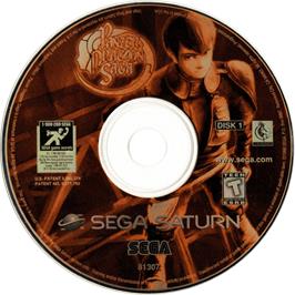 Cartridge artwork for Panzer Dragoon Saga on the Sega Saturn.