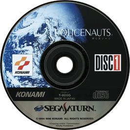 Cartridge artwork for Policenauts on the Sega Saturn.