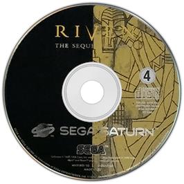 Cartridge artwork for Riven - The Sequel to Myst on the Sega Saturn.