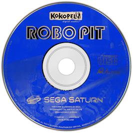 Cartridge artwork for Robo Pit on the Sega Saturn.