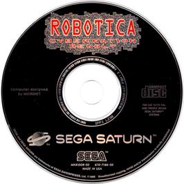 Cartridge artwork for Robotica: Cybernation Revolt on the Sega Saturn.