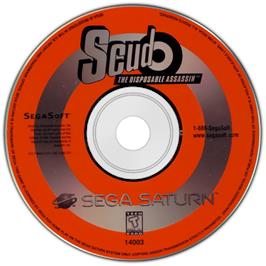 Cartridge artwork for Scud: The Disposable Assassin on the Sega Saturn.
