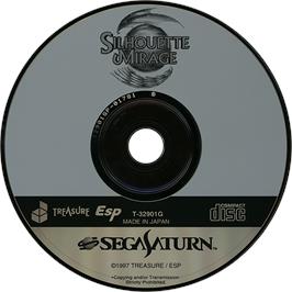 Cartridge artwork for Silhouette Mirage on the Sega Saturn.