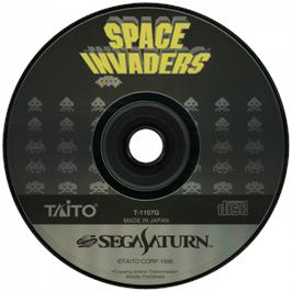 Cartridge artwork for Space Invaders on the Sega Saturn.